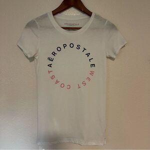 Aeropostale West Coast Semi Sheer White Tee Shirt. Size Small Great Condition!!